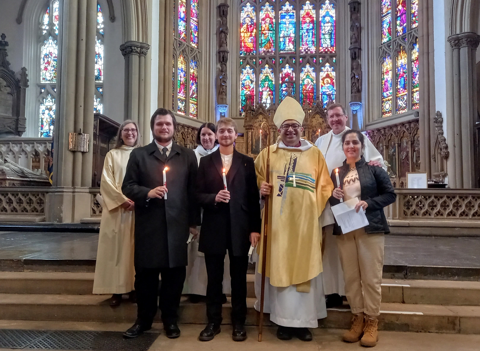 Bishop Arun with Confirmation candidates