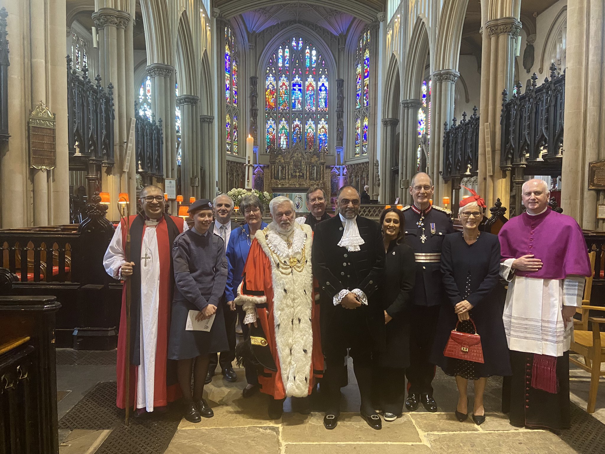 Civic guests after the service for the Coronation