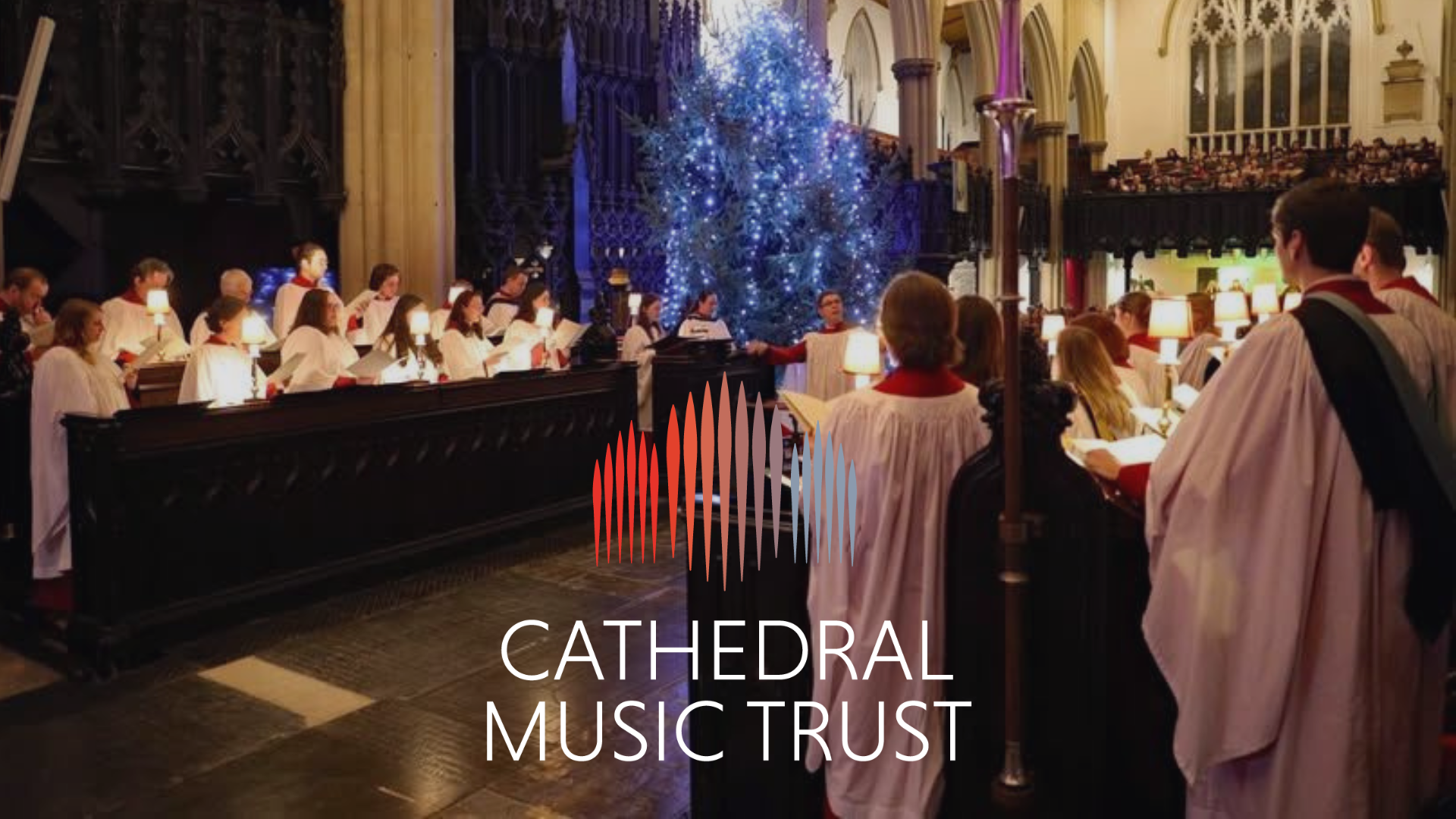 Image of Leeds Minster Choir with the Cathedral Muusic Trust logo